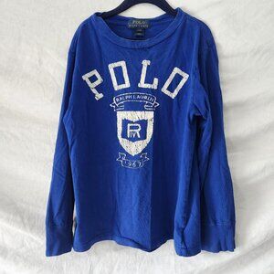 Polo Ralph Lauren Long Sleeve T-Shirt Youth Size 8 Blue Cotton 🎉 Host Pick